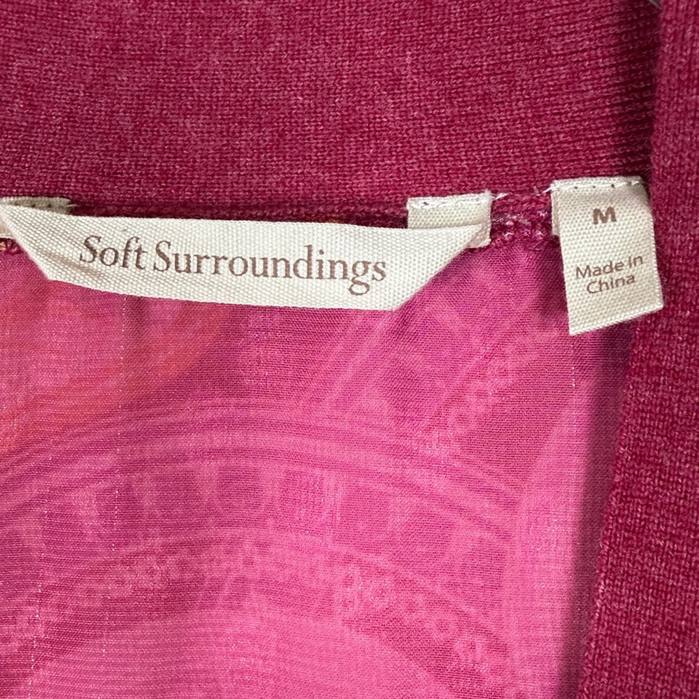 Soft‎ Surroundings Mesa Mirage Open Knit Cardigan M Paisley Lightweight Relaxed - Picture 4 of 16